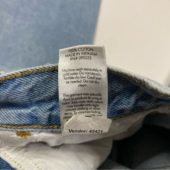 Pacsun High Rise Straight Jeans‎ Women's 24 90's Light Denim Raw Hem Button Fly - Picture 5 of 13